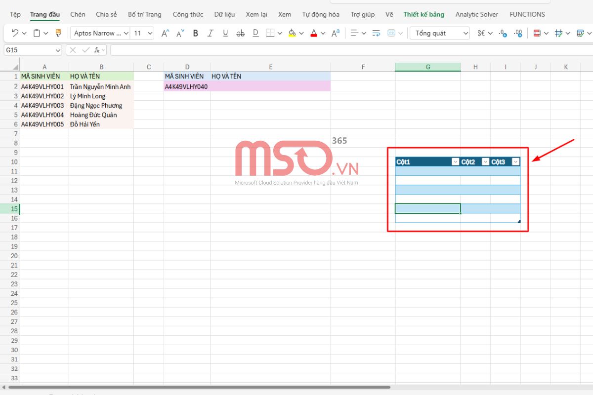 Cách tạo bảng trong Excel online nhanh chóng