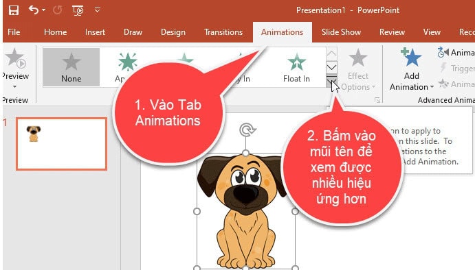 Hướng dẫn cách tạo nhiều hiệu ứng cho 1 đối tượng