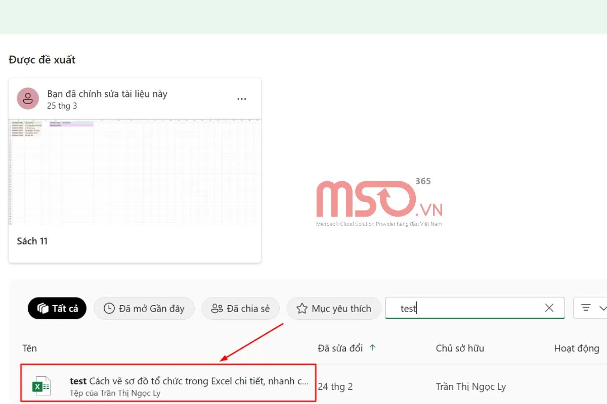 Hướng dẫn mở file bảng tính có sẵn trong Excel Web