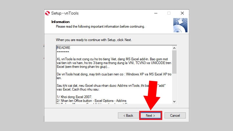 Cách cài đặt phần mềm vnTools