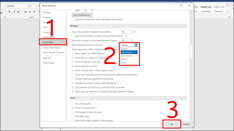 Cách căn lề văn bản trong Word bằng Options