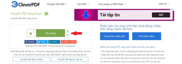 Cách chuyển PDF sang Excel giữ nguyên định dạng trên Excel