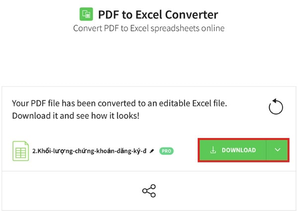 Cách chuyển PDF sang Excel không bị lỗi font trên website