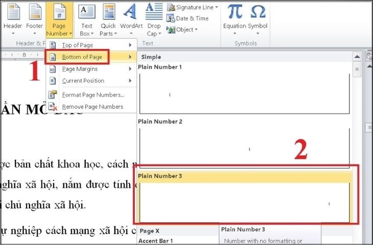 Cách đánh số trang bỏ trang đầu trong Word 2010, 2013,...
