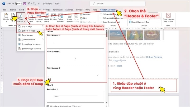 Cách đánh số trang trong MS Word bằng số La Mã