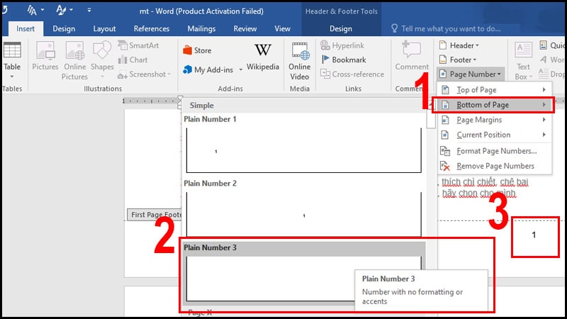 Cách đánh số trang từ trang đầu trong MS Word
