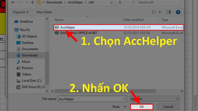 Cách sử dụng AccHelper để đổi số thành chữ trong Excel