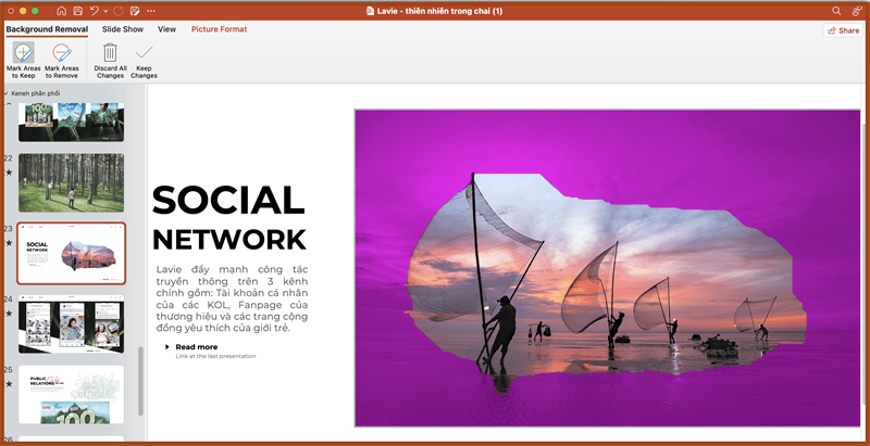 Cách làm mờ ảnh trong PowerPoint chỉ với nền