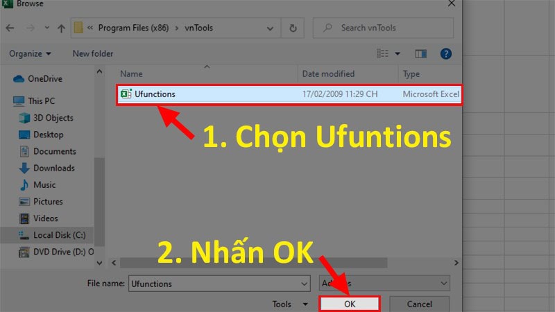 Cách sử dụng vnTools để đổi số thành chữ trong Excel