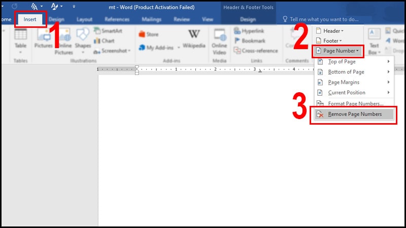 Cách xóa đánh số trang trong MS Word