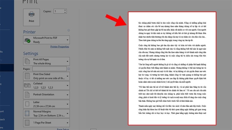 Hướng dẫn cách xem lề trước khi in file Word