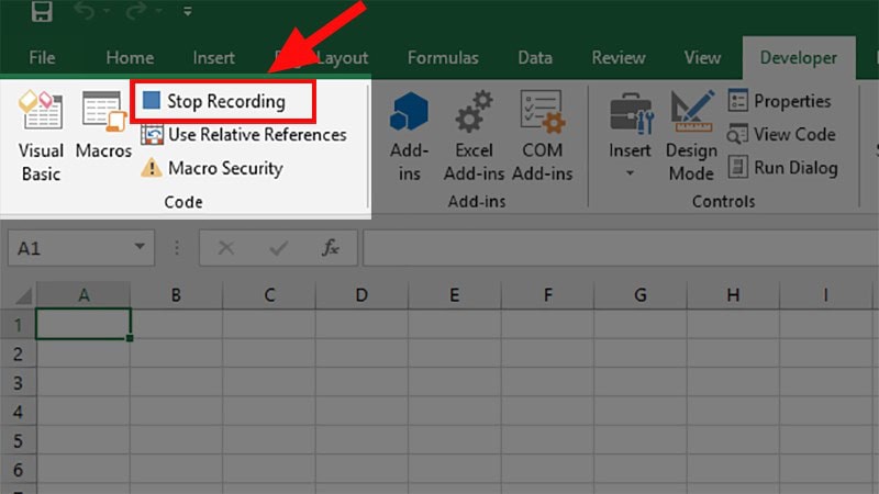 Cách dừng ghi Macro trong Excel