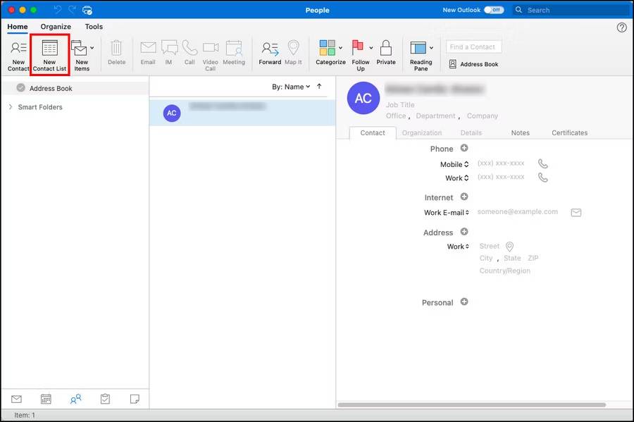 Cách tạo group email trong Outlook trên Mac