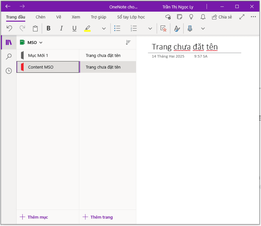 Hướng dẫn sử dụng OneNote: Thêm mục ghi chú và chỉnh sửa tên mục
