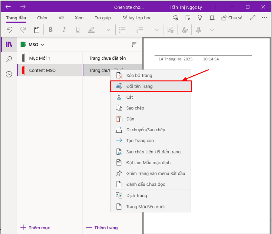 Hướng dẫn sử dụng OneNote: Thêm trang