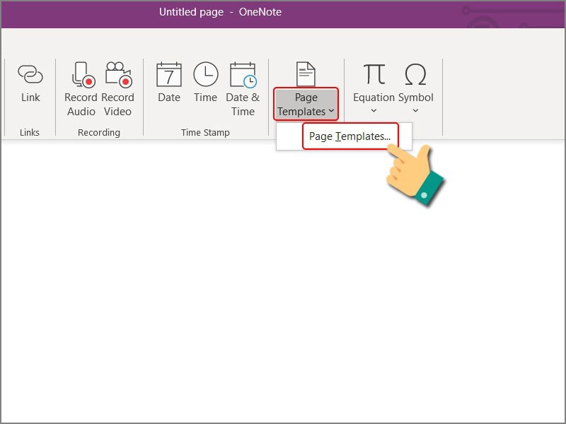 Thêm template cho trang ghi chú OneNote