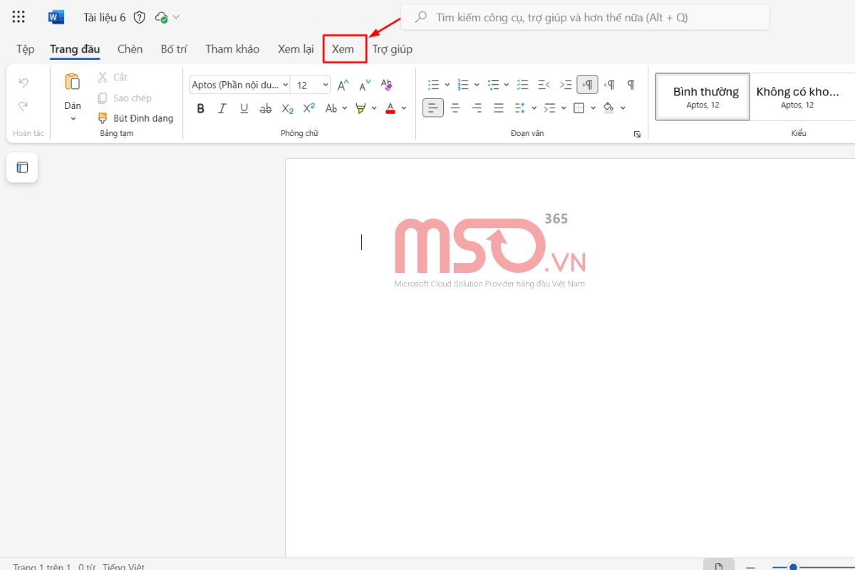 Hướng dẫn cách hiển thị thước trong Word 365