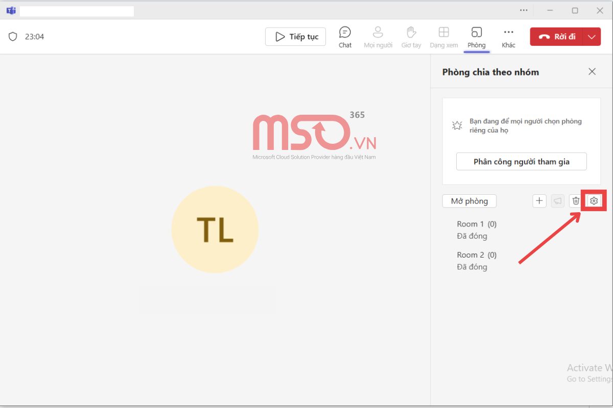Cách mở cài đặt Breakout Rooms trên Microsoft Teams