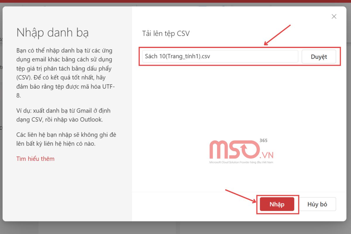 Cách tạo danh bạ trong Outlook bằng cách import file CSV, Excel