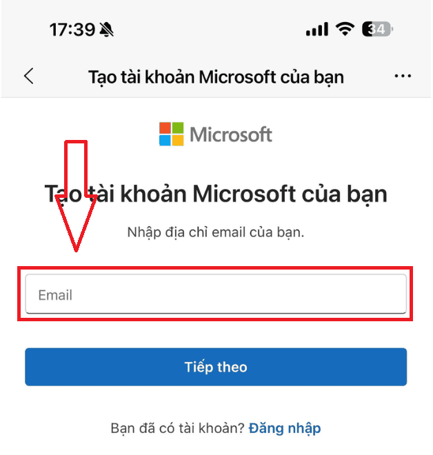 Cách tạo tài khoản Microsoft trên thiết bị điện thoại