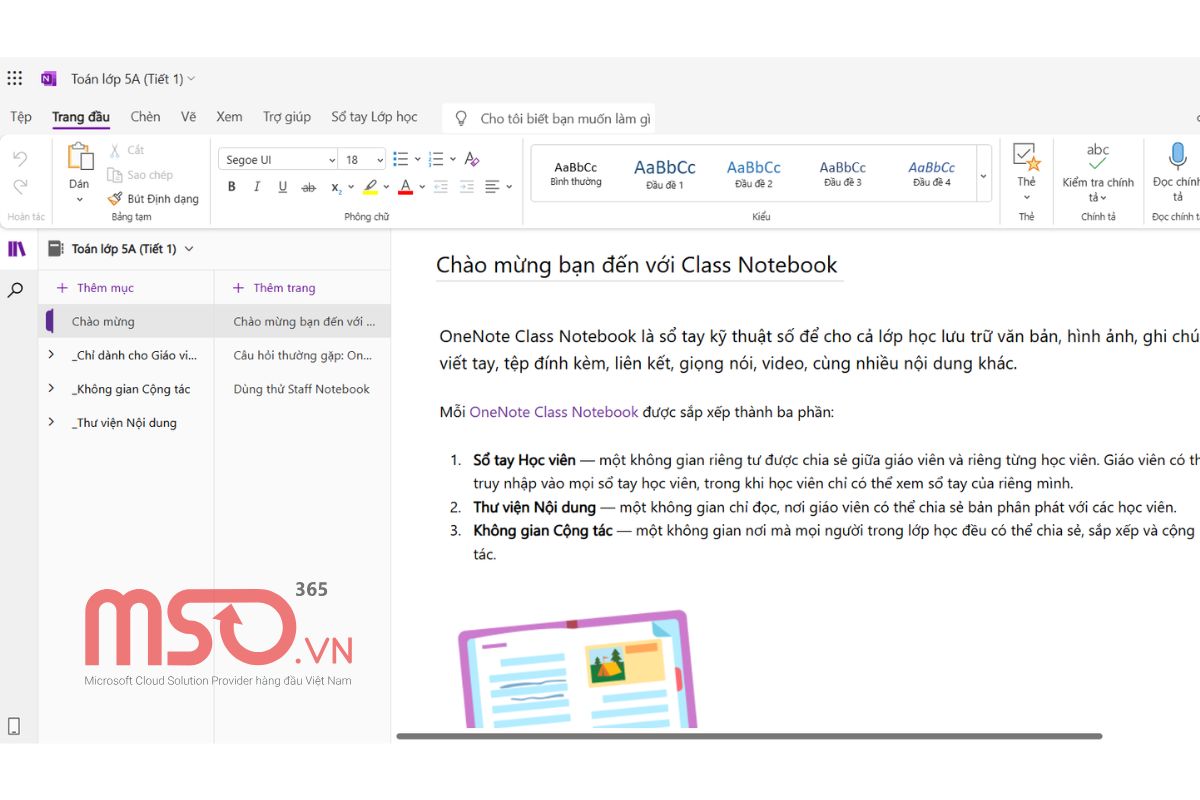Hướng dẫn cách sử dụng OneNote Class Notebook chi tiết