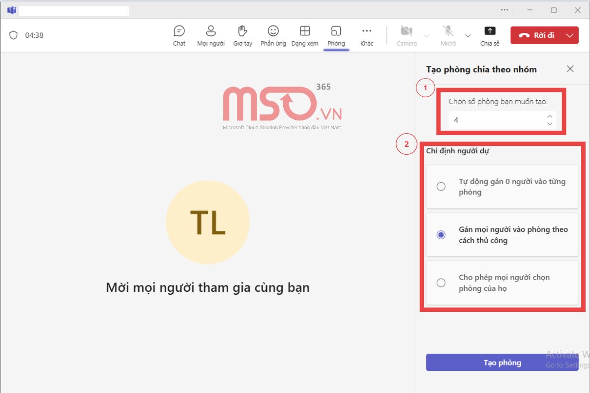 Hướng dẫn chia phòng trên Microsoft Teams