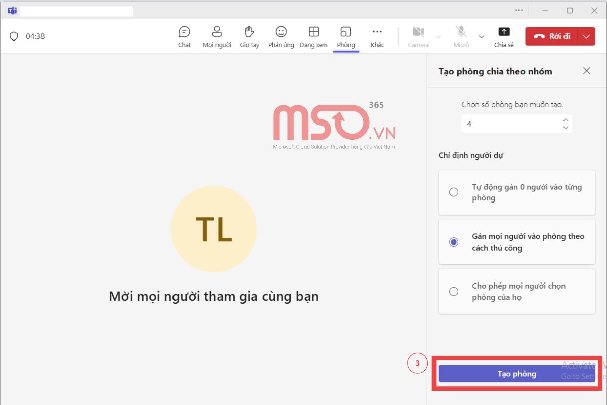 Hướng dẫn chia phòng trên Microsoft Teams