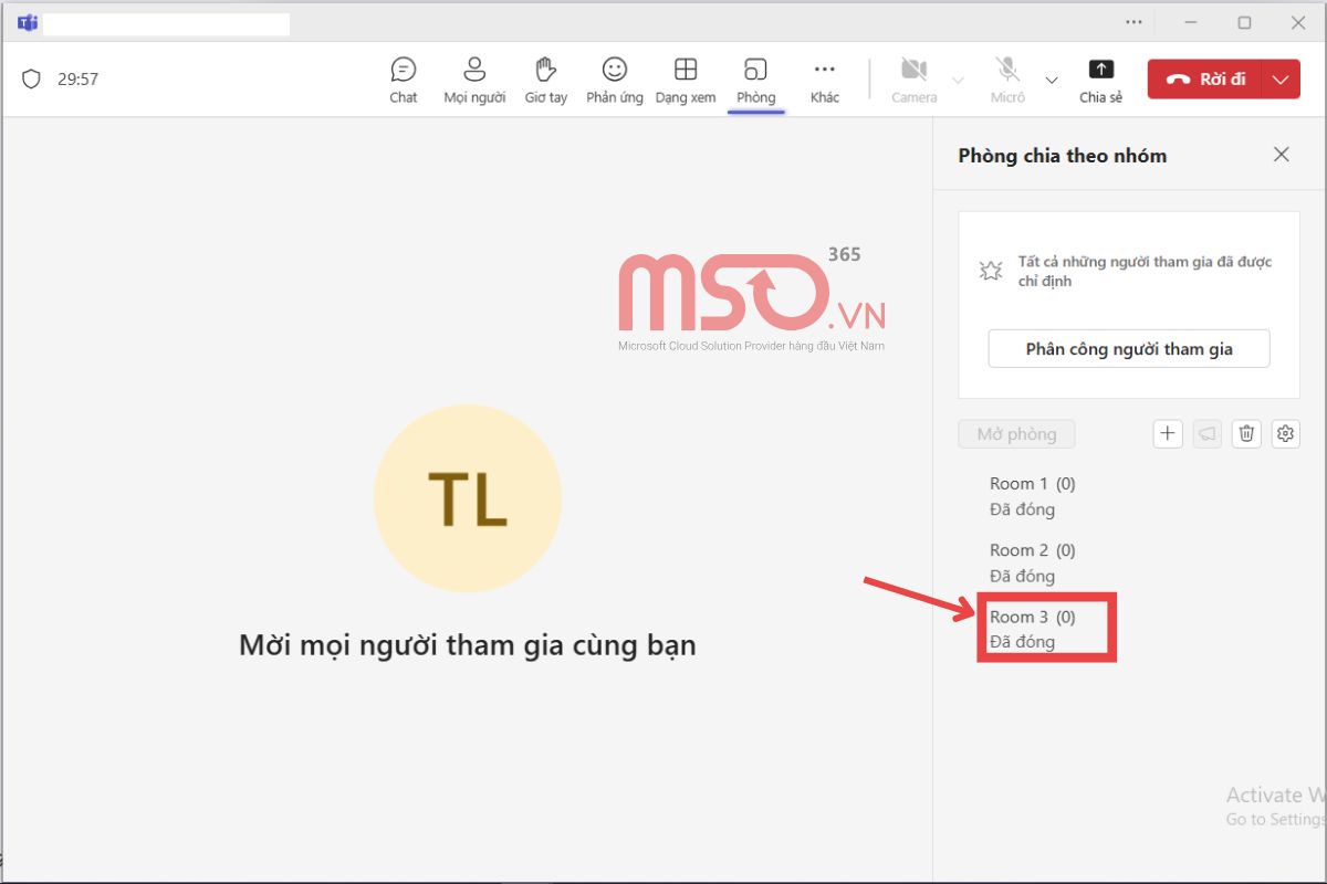 Cách thêm phòng Breakout rooms trong Microsoft Teams