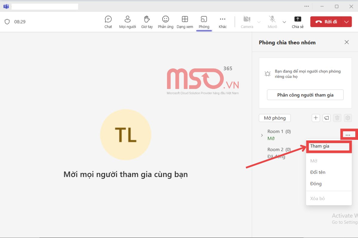 Cách vào Breakout Rooms trên Microsoft Teams