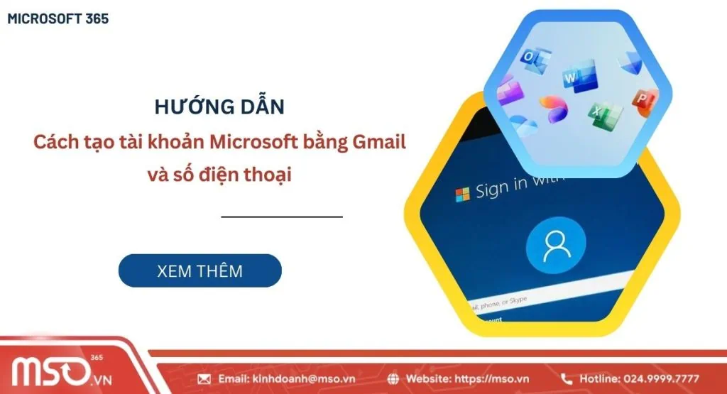 Tạo tài khoản Microsoft bằng Gmail
