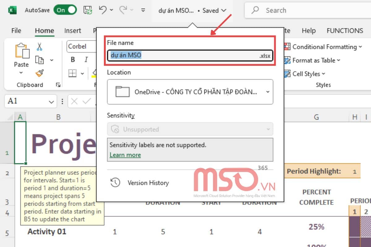 Cách thay đổi tên Workbook trong Excel