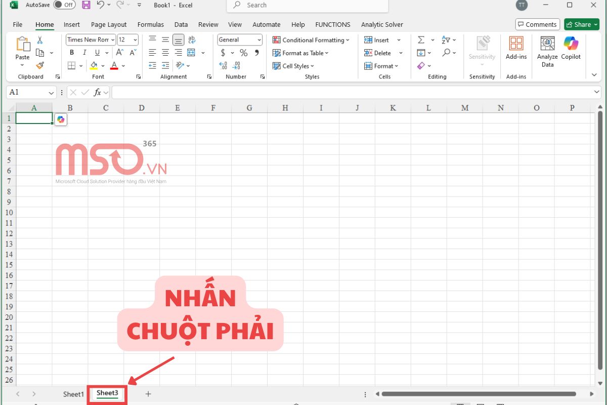 Cách khắc phục lỗi Excel bị ẩn Sheet Tab bằng lệnh Unhide