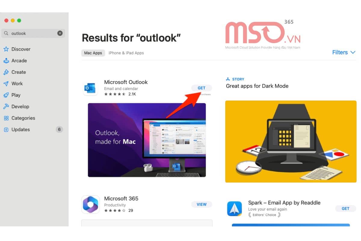 Cách tải Outlook về máy tính macOS