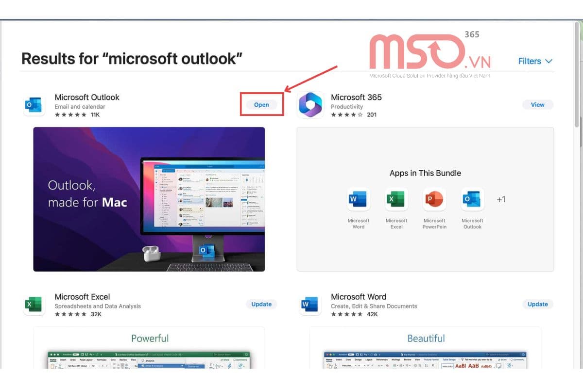 Cách tải Outlook về máy tính macOS