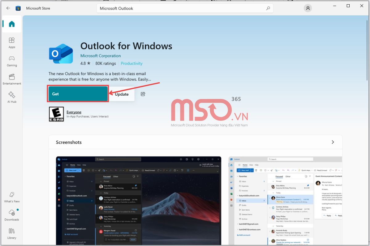 Cách tải Outlook về máy tính Windows