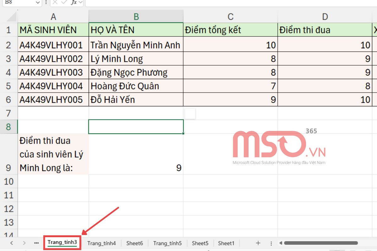 Cách tạo sheet Excel bằng biểu tượng trên Sheet tab