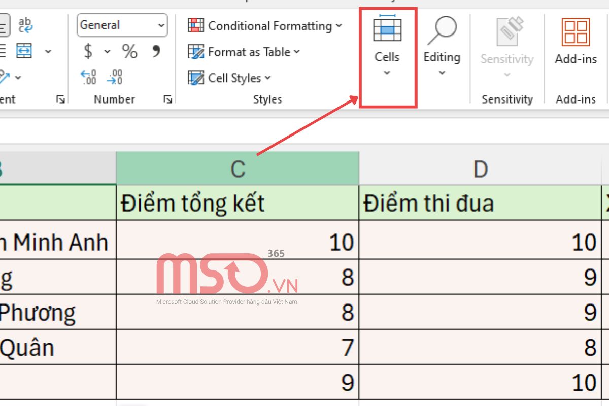 Cách chèn sheet trong Excel bằng thanh công cụ ribbon