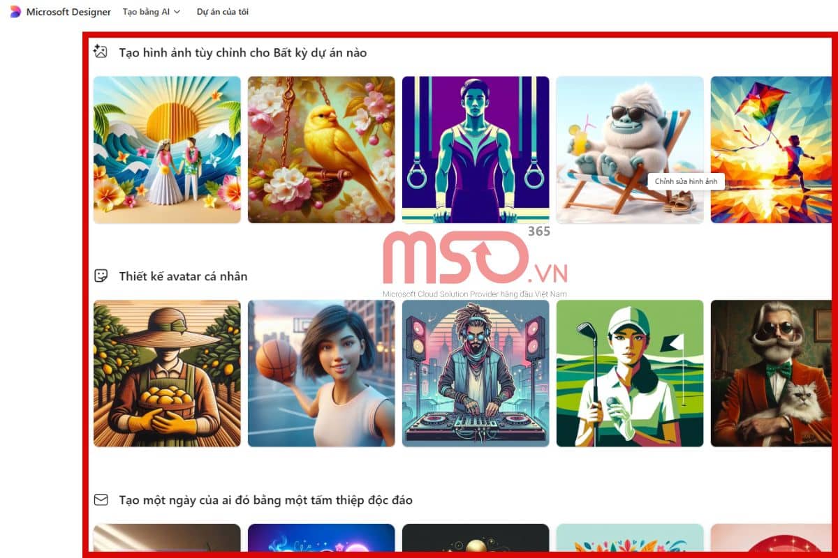 Cách thiết kế hình ảnh từ mẫu trong Microsoft Designer