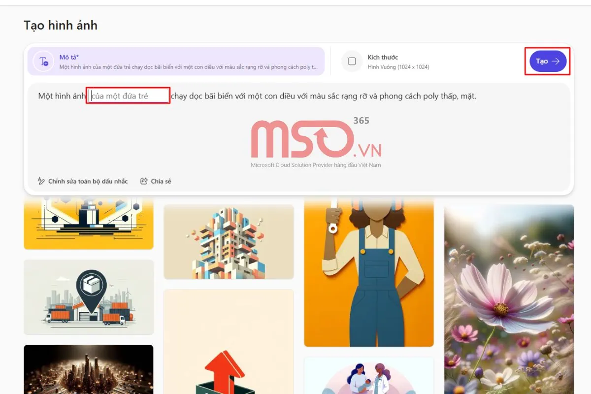 Cách thiết kế hình ảnh từ mẫu trong Microsoft Designer