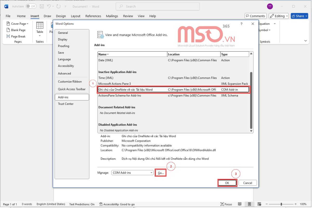 Hướng dẫn cách tìm MS Office Plugins Add on và cài đặt