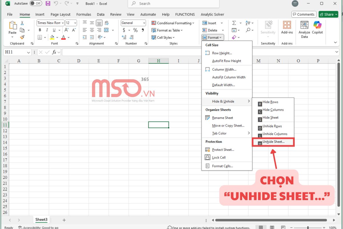Mẹo ẩn, hiện nhanh các sheet trong Excel bằng phím tắt