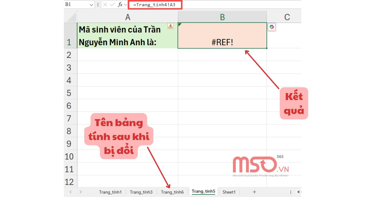 Nguyên nhân và cách sửa lỗi #REF trong Excel hiệu quả nhất