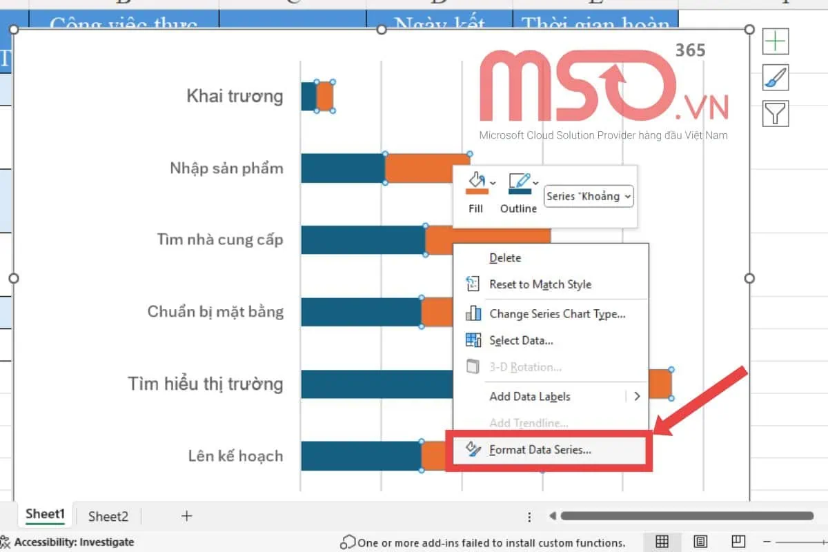 Gợi ý cách vẽ biểu đồ Gantt chart Excel đơn giản nhất
