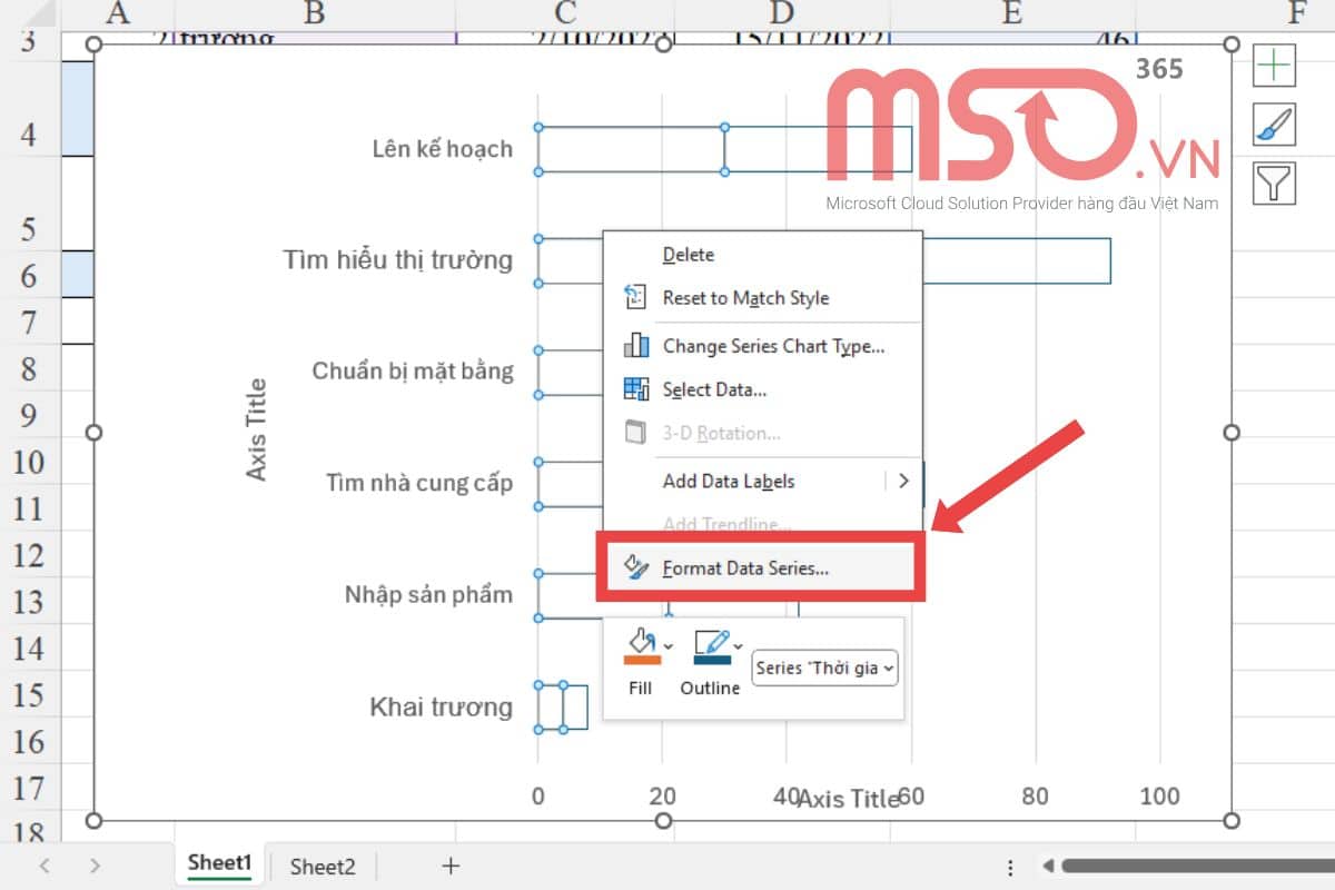 Gợi ý cách vẽ biểu đồ Gantt chart Excel đơn giản nhất