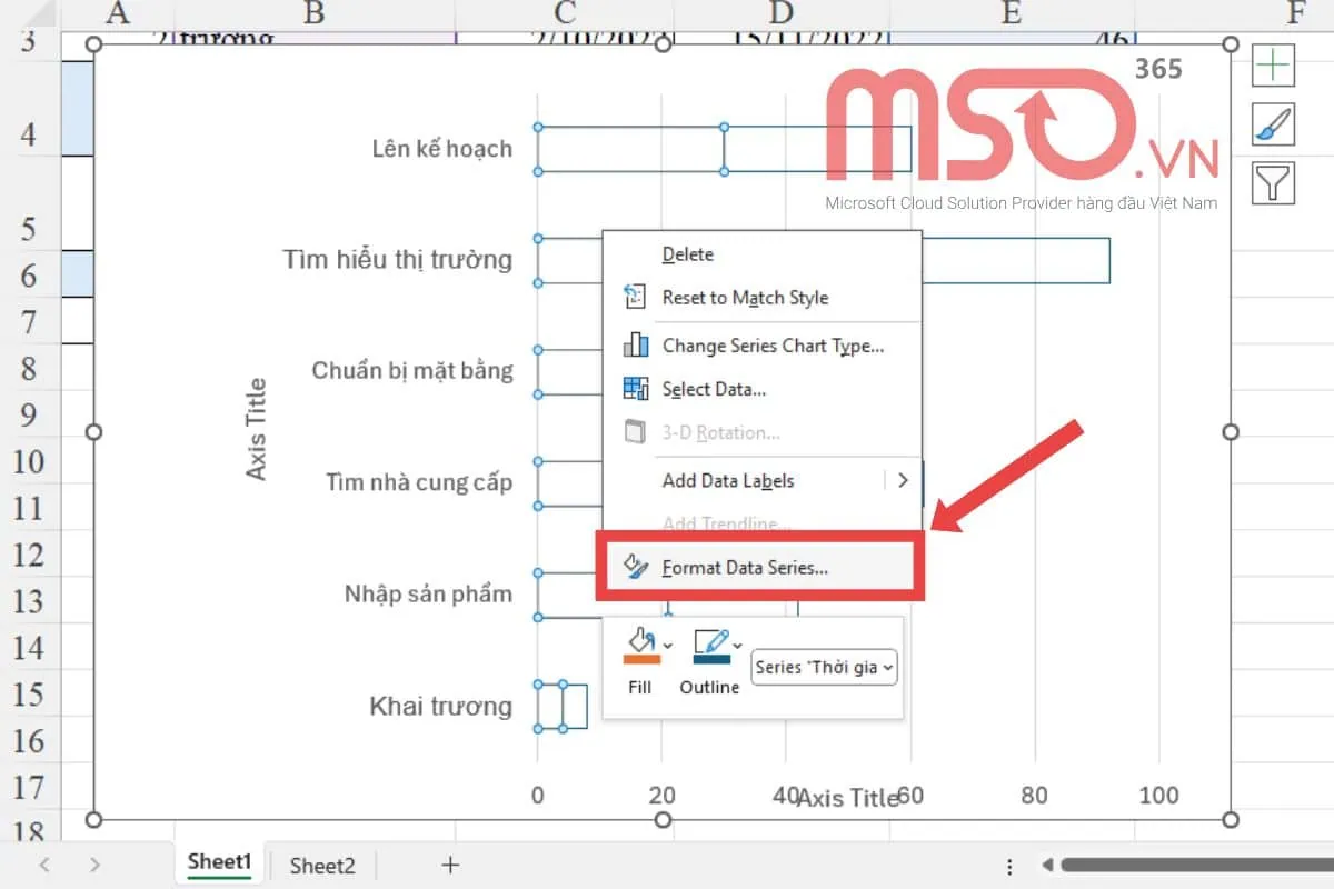 Gợi ý cách vẽ biểu đồ Gantt chart Excel đơn giản nhất