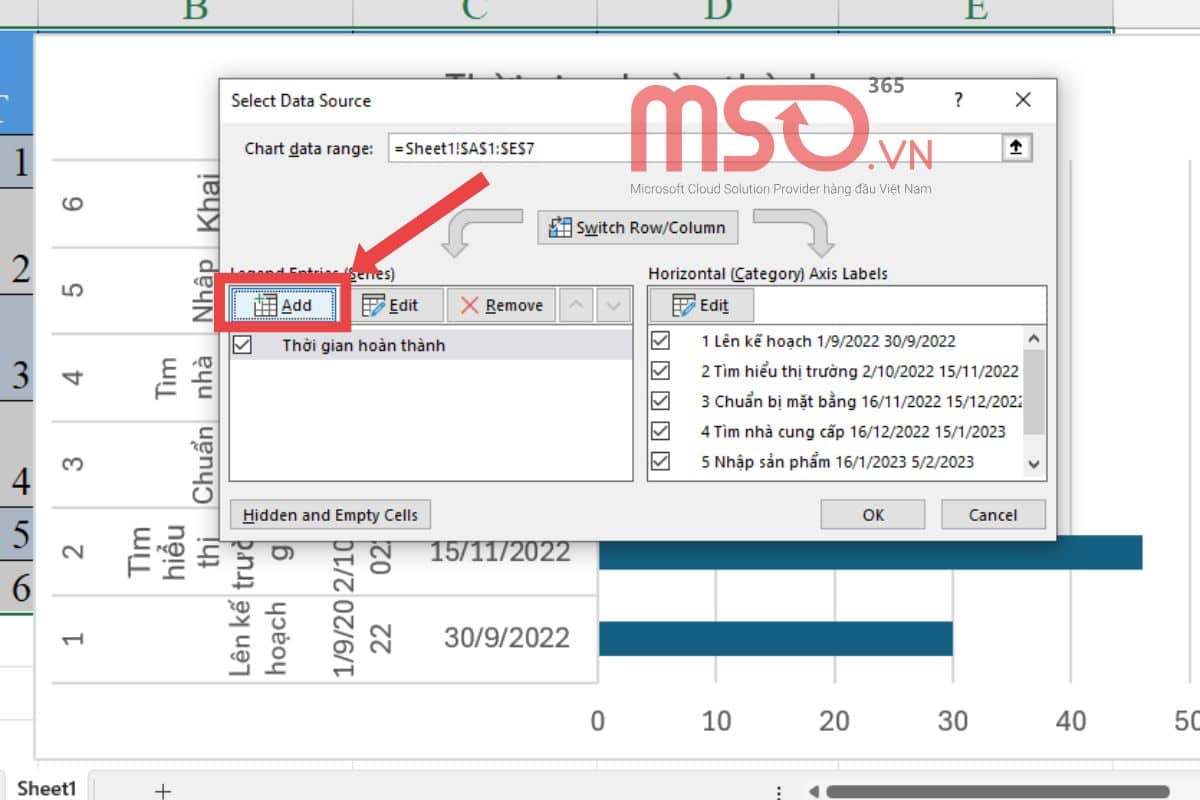 Gợi ý cách vẽ biểu đồ Gantt chart Excel đơn giản nhất