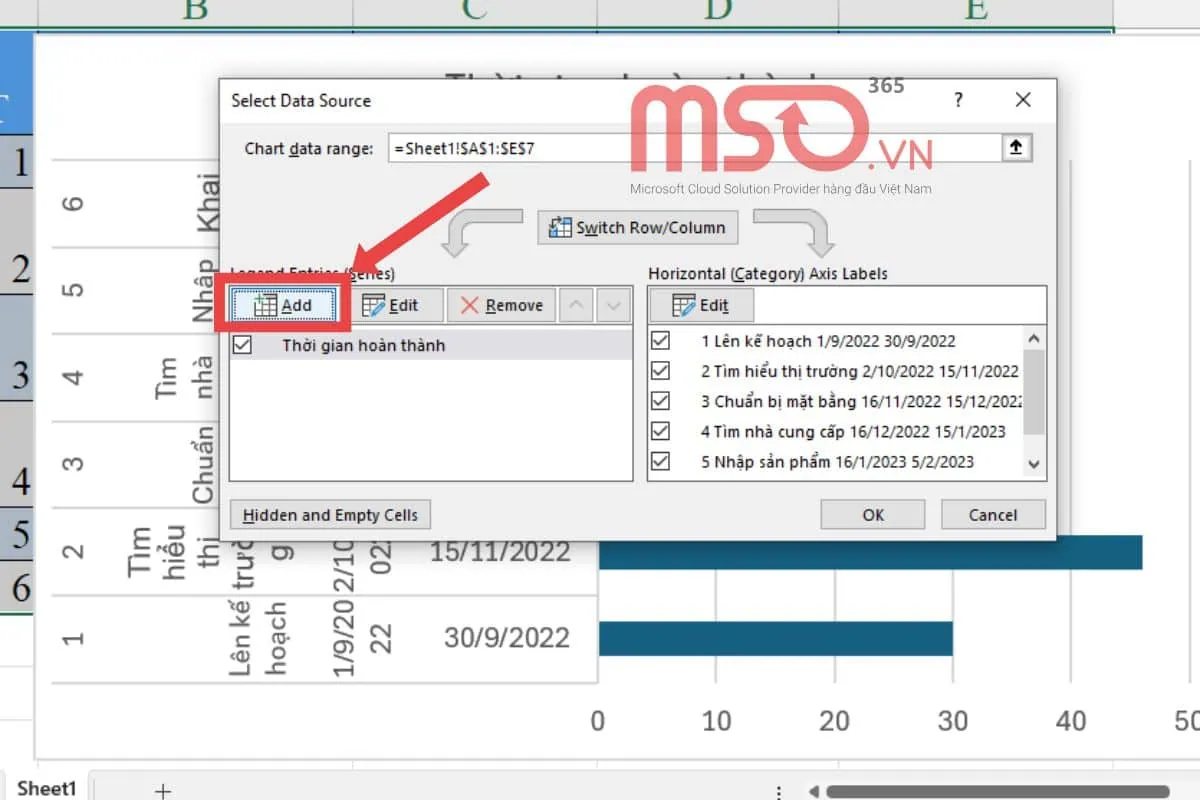 Gợi ý cách vẽ biểu đồ Gantt chart Excel đơn giản nhất