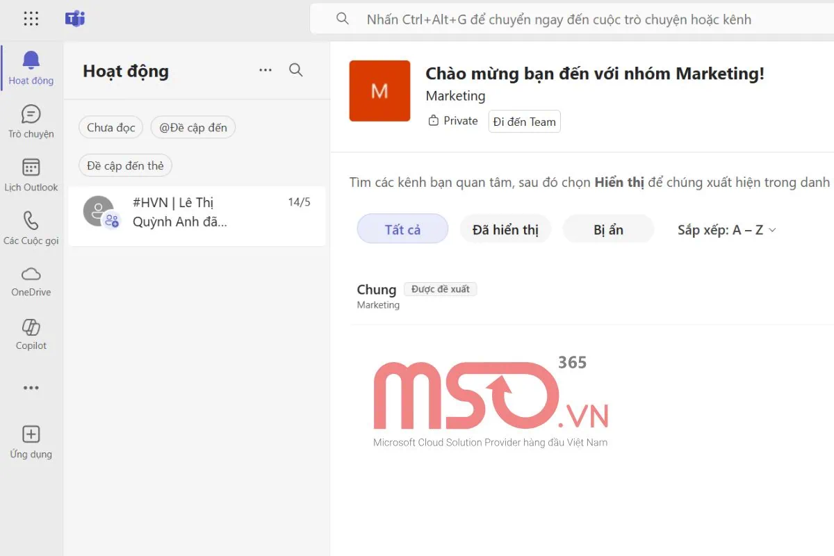 Các bước đăng nhập Team trên web online