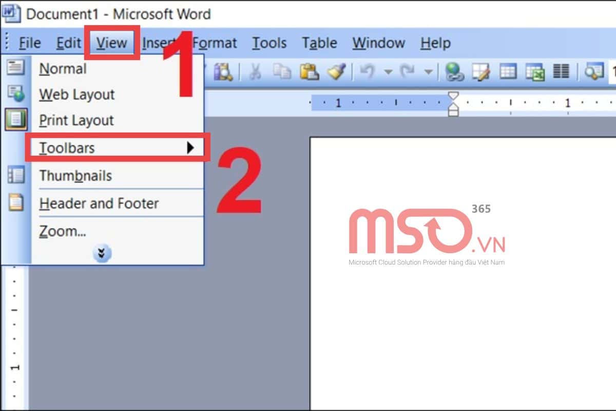Cách ẩn thanh công cụ trong Microsoft Word năm 2003