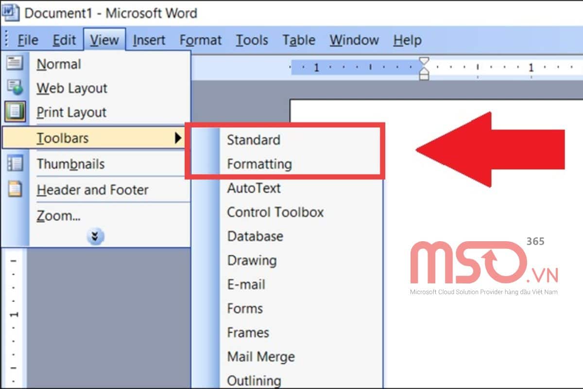 Cách ẩn thanh công cụ trong Microsoft Word năm 2003